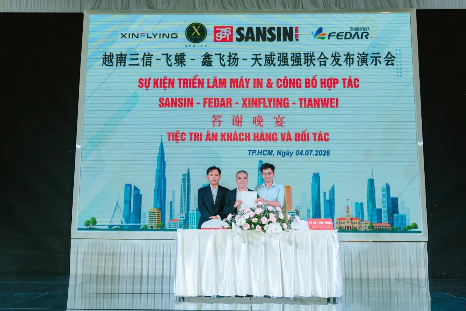 Ra mắt máy in & lễ ký kết hợp tác Sansin – Fedar – Xinfeiyang – ảnh 26