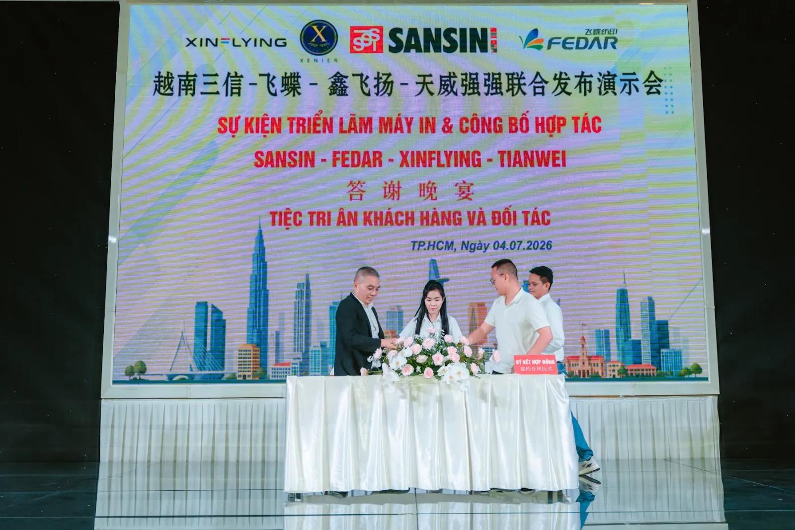 Ra mắt máy in & lễ ký kết hợp tác Sansin – Fedar – Xinfeiyang – ảnh 27