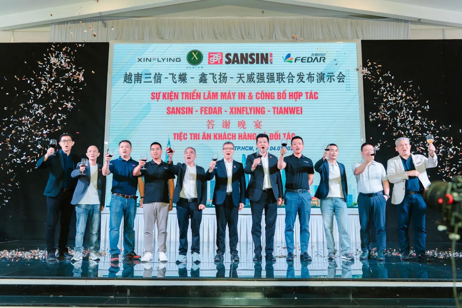 Ra mắt máy in & lễ ký kết hợp tác Sansin – Fedar – Xinfeiyang